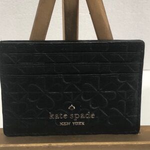 Kate Spade Black Embossed Card Holder EUC
